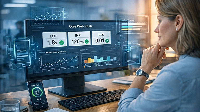 Website Ladezeit optimieren, Core Web Vitals Dashboard